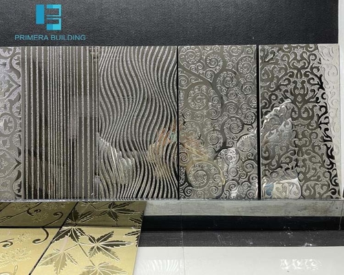 300x600mm Keramikziegel 3D polierte glasiert mit Goldlinie Wand-Dekor