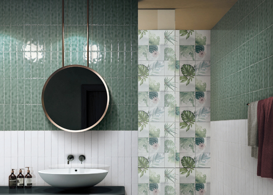 Harringbone innerhalb der Wand deckt 50x200mm Grey Tiles Bathroom mit Ziegeln