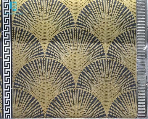 600X600MM FÄCHERFÖRMIGE GOLDENE LINIE ENTWIRFT DEKORATIVE BODEN-UND WAND-FLIESEN-GLEITSCHUTZporzellan-FLIESE